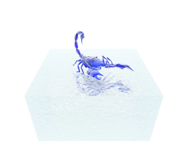 3D heller Skorpion isoliert auf einem weißen — Stockfoto