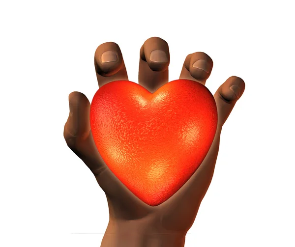 3D sydän 3D kädet eristetty valkoinen — kuvapankkivalokuva