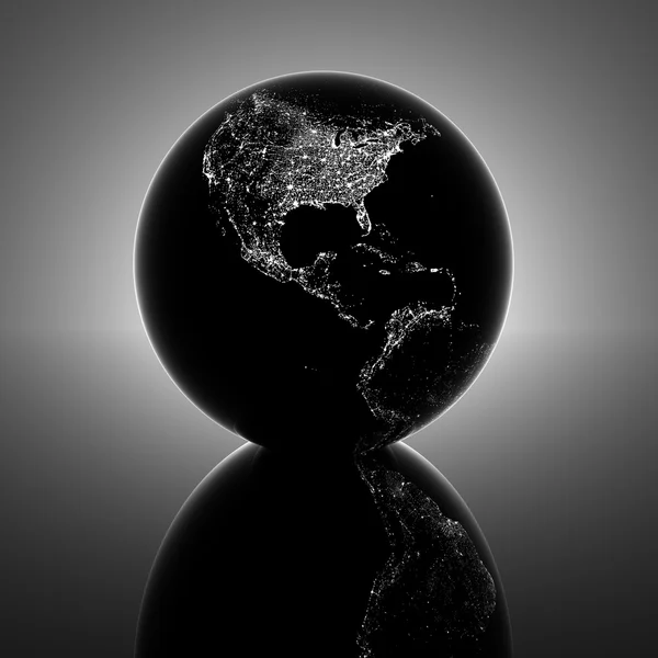 Модель Землі з відображенням на фоні — стокове фото