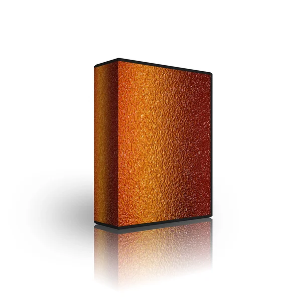 オレンジ色のブラシをかけられた金属の空白ボックス — ストック写真