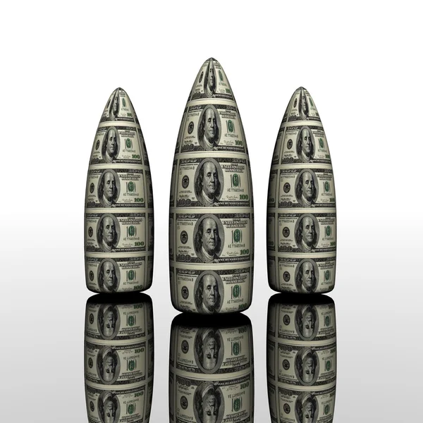 Bullets with usa dollars texture — Stock Photo, Image