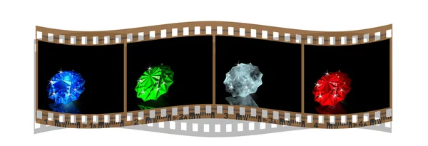 Film mit coolem Diamanten auf Weiß — Stockfoto