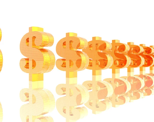 Us dollar currency signs isolated on a white — Stock Photo, Image