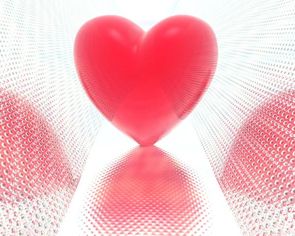 Czerwony miłość serca 3d — Zdjęcie stockowe