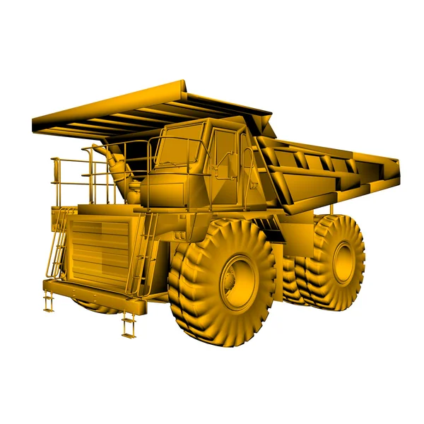 Золотая модель тяжелого грузовика — стоковое фото