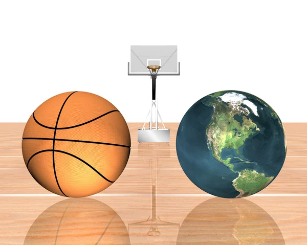 Basket 3d isolato su un bianco — Foto Stock