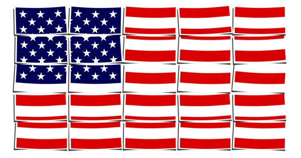 アメリカ国旗を白で隔離されます。 — ストック写真
