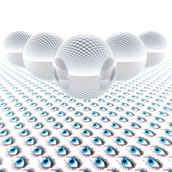 Абстрактні 3d скляні кульки з оком — стокове фото