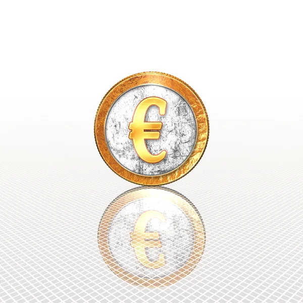 Złote monety z reflectoin na lustro — Zdjęcie stockowe