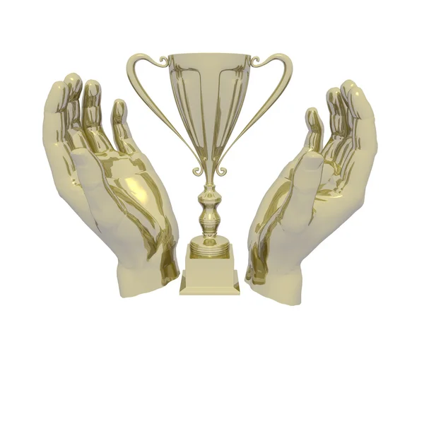 Trofej poháru izolovaných na bílém — Stock fotografie