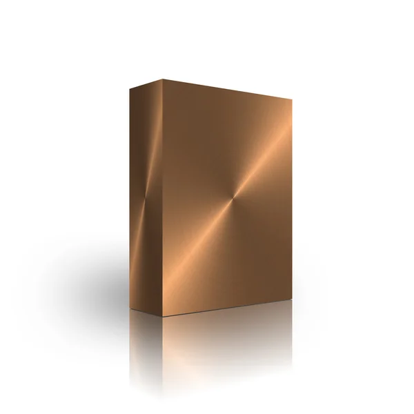 Bronze blanko gebürstete Box Vorlage — Stockfoto