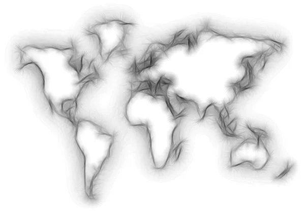 Silhueta de mapa do mundo desfocado — Fotografia de Stock