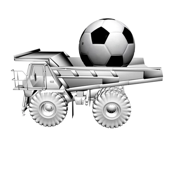 Lastbil och sport bollen — Stockfoto