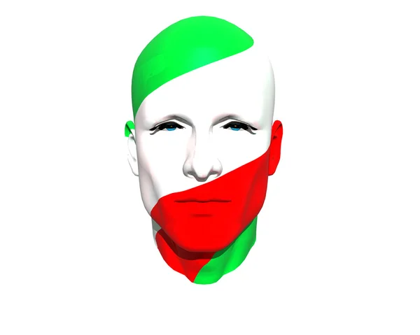 3D man head flag textured — Stock Photo, Image