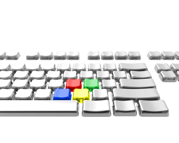 Tangentbord med 4-färgs nyckel — Stockfoto