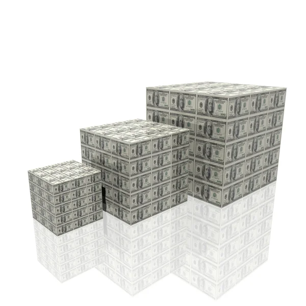 Cubos conosco notas de dólar — Fotografia de Stock