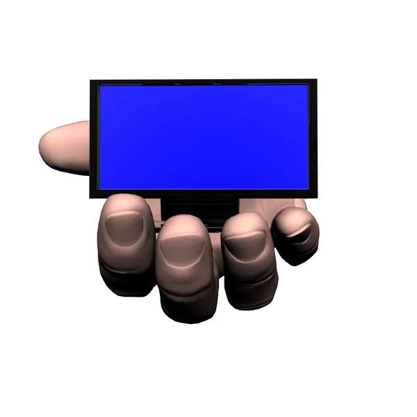 LCD-Monitor an der Hand — Stockfoto