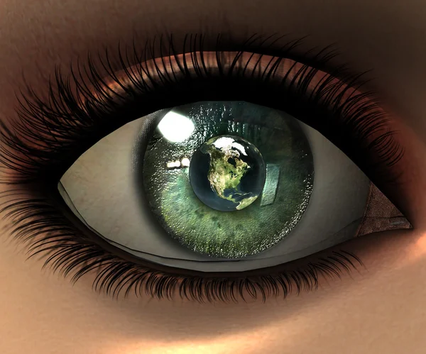 Красиве дівоче око в 3D — стокове фото