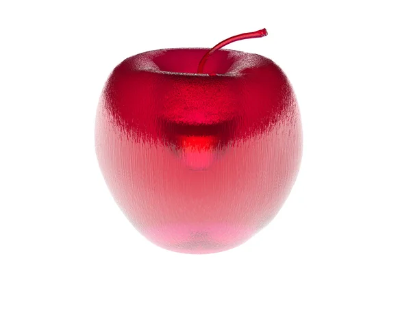 3D transparenter roter Apfel — Stockfoto