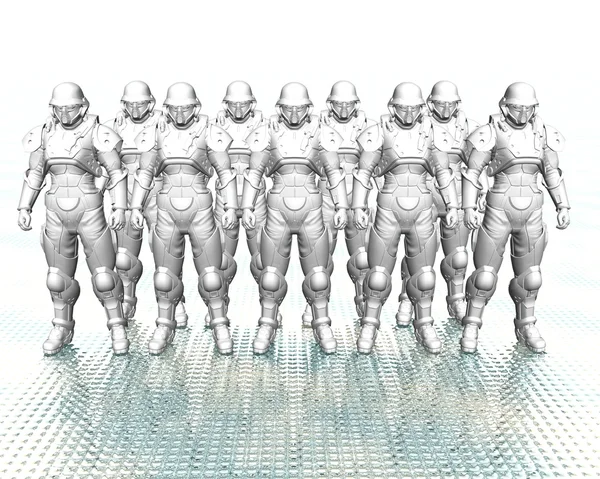 3D soldater i en gasmask — Stockfoto