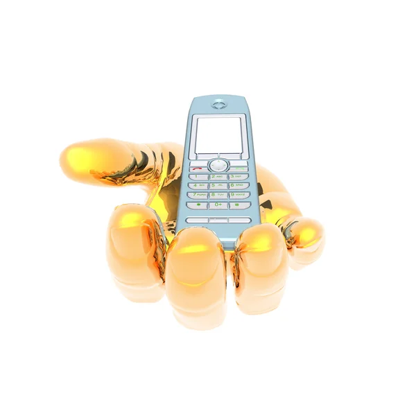 Мобильный телефон на руке — стоковое фото
