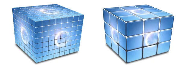 Cubes with solar eclipse — Stock Photo, Image