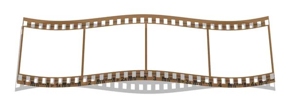 Film with 4 blank images isolated on a white — Stock Photo, Image