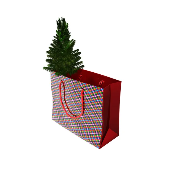 Noel hediyeleri ve hediye kutusu beyaz bir arka plan üzerinde izole — Stok fotoğraf