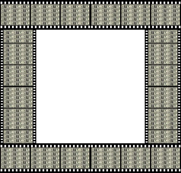 Frame film with 100 us dollar notes — Stock Photo, Image
