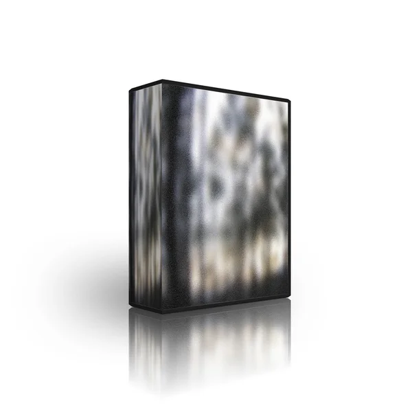 Silver brushed metal blank box — Stock Photo, Image