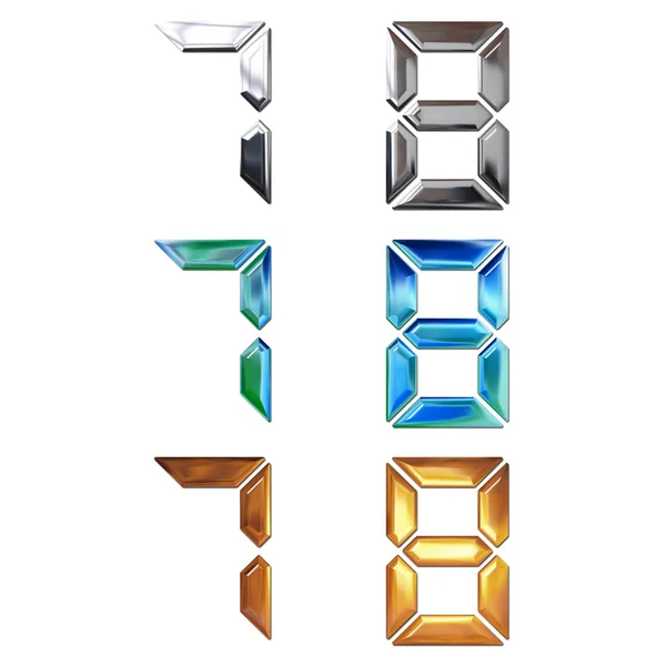 Stock image Set of 3d metal digits