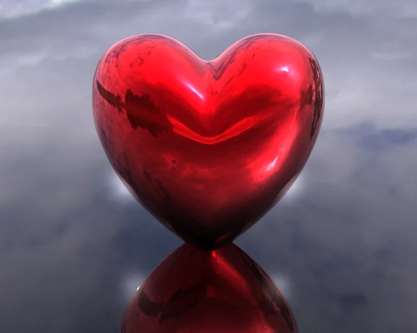 Κόκκινο αγάπη καρδιά 3d — Φωτογραφία Αρχείου