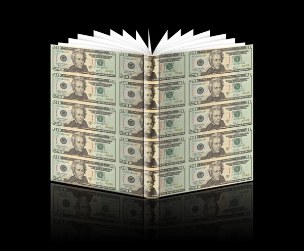 Book with us dollar notes cover — Stock Photo, Image