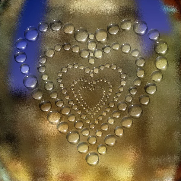 抽象的な中心の水の滴の背景 — ストック写真