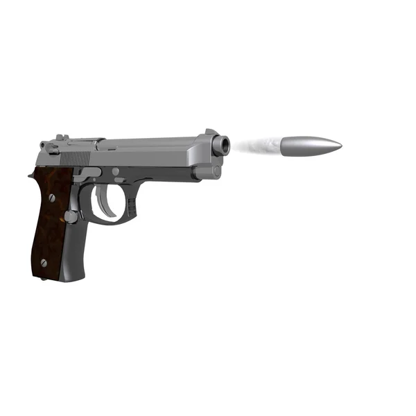 Zbliżenie pistolet na białym tle — Zdjęcie stockowe