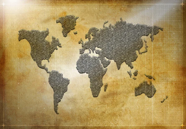 Світова карта силует — стокове фото