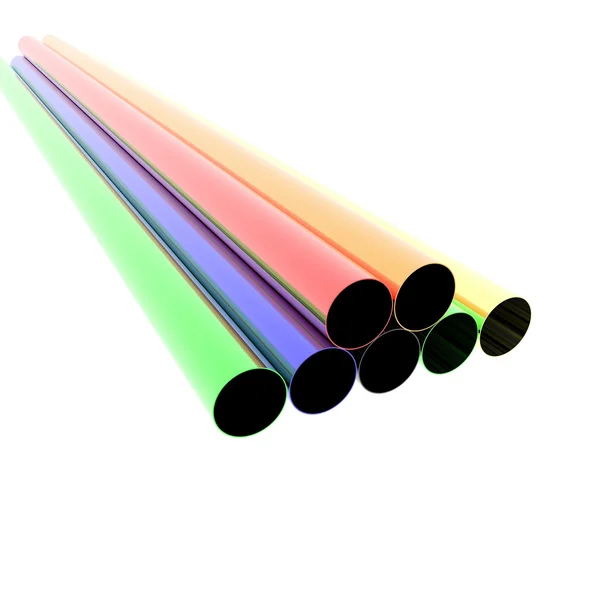 Tubi metallici luminosi — Foto Stock