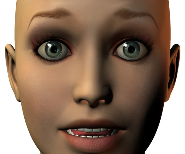 Дівчина обличчям в 3D з емоціями — стокове фото