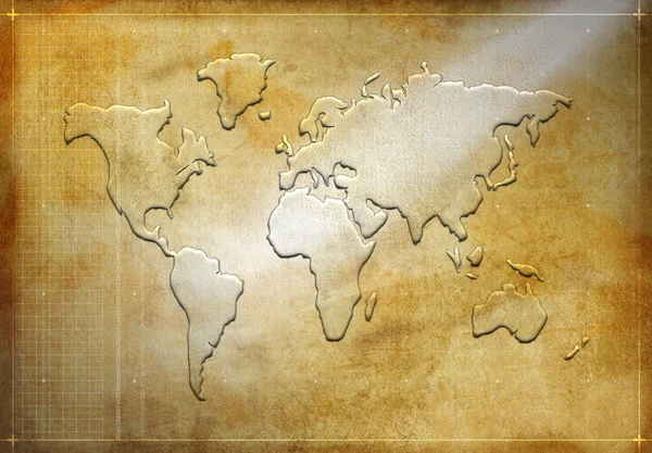 Silhouette der Weltkarte — Stockfoto
