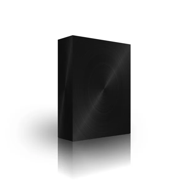 Blank black brushed box template — Stock Photo, Image