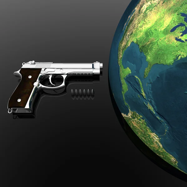 총과 지구 — 스톡 사진