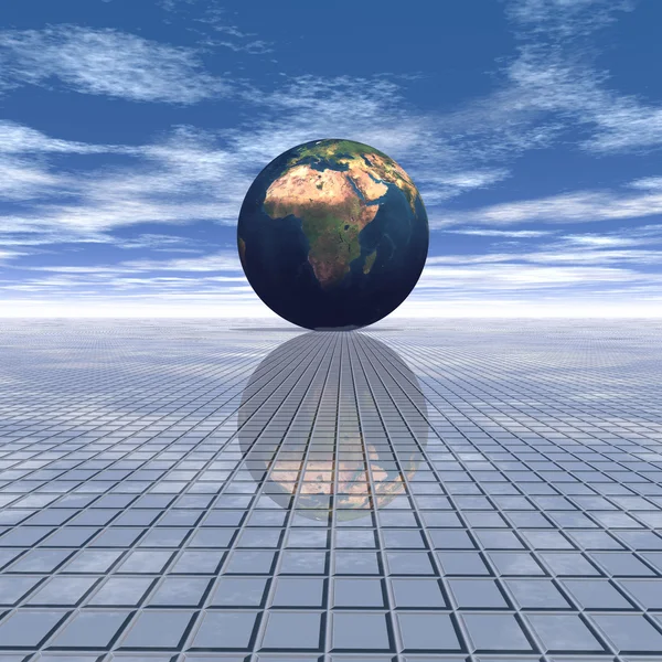 Globe on stripe background — Stock Photo, Image