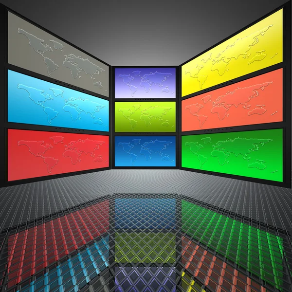 Videowall con schermi — Foto Stock