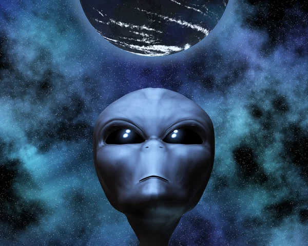 Alien portrait with stars — Stock Photo, Image