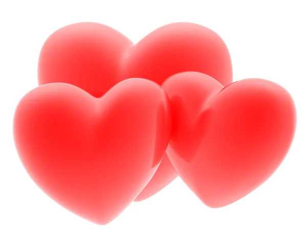 Kırmızı sevgi kalpleri — Stok fotoğraf