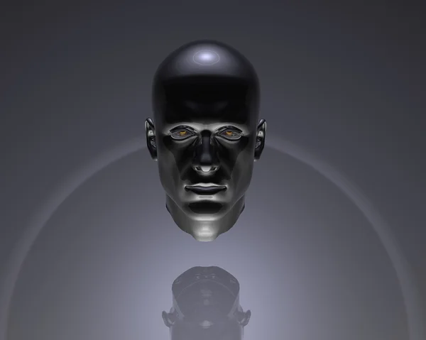 Голова киберчеловека — стоковое фото