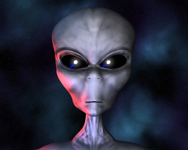Retrato alienígena com estrelas — Fotografia de Stock