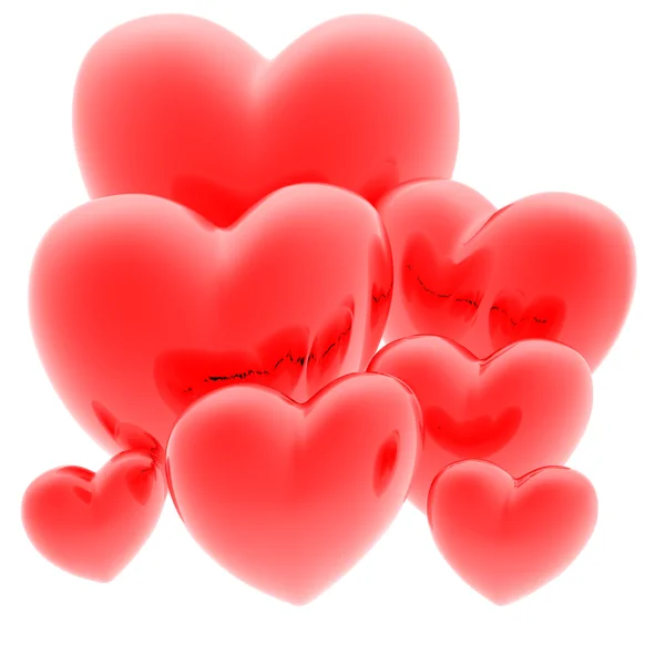 Červená láska srdce — Stock fotografie