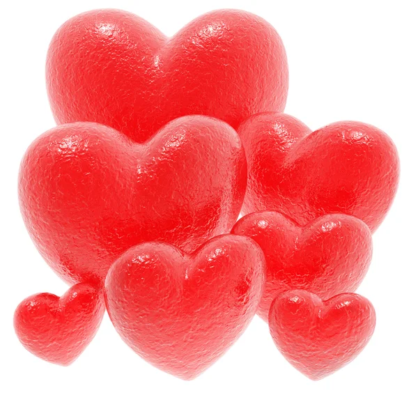 Kırmızı sevgi kalpleri — Stok fotoğraf
