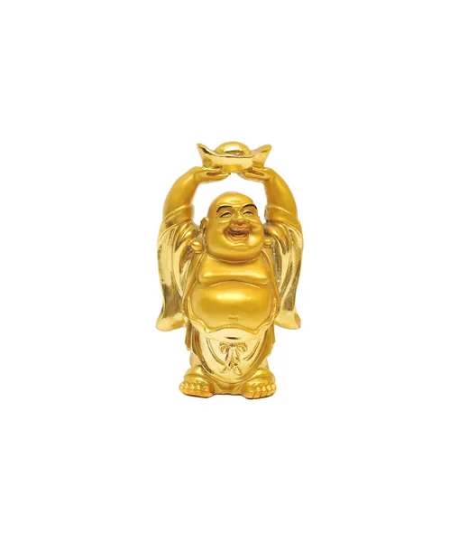 Gyllene statyett av skratta buddha — Stockfoto